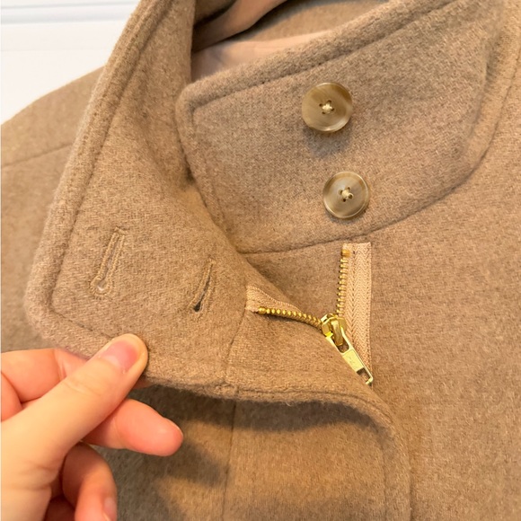 Jcrew Factory Women’s Camel Wool-Blend Stand-Collar Coat - Picture 3 of 7